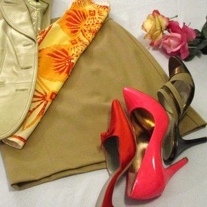 EXPRESS BEIGE LINED SKIRT – SZ 2